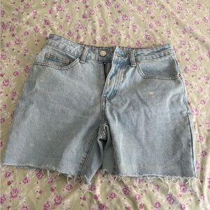 Edikted Light Blue Jean Shorts